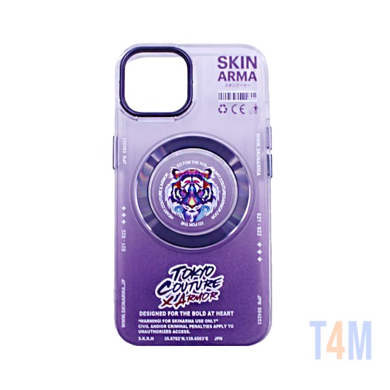 Capa Magnetic Design Skinarma Para Apple iPhone 14 Roxo